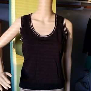 LOFT Black Tank with White Trim